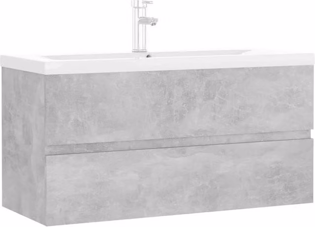 Mobile con Lavabo | Armadio Lavabo Integrato Grigio Cemento in Legno Multistrato