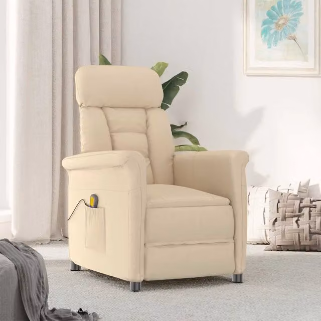 Poltrona | Sedia da massaggio Crema 96.5 x 70.5 x 95 cm Microfibra