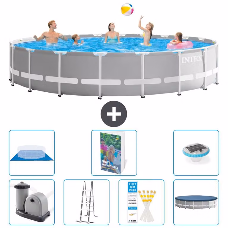 Struttura per piscina a forma di prisma - 610x132 cm - composta da 6 elementi - modello S596