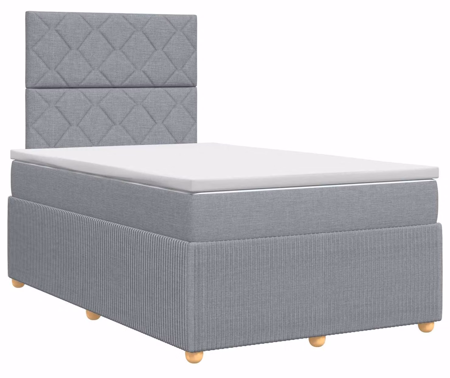 Letto a molle con materasso grigio chiaro 120 x 190 cm in tessuto