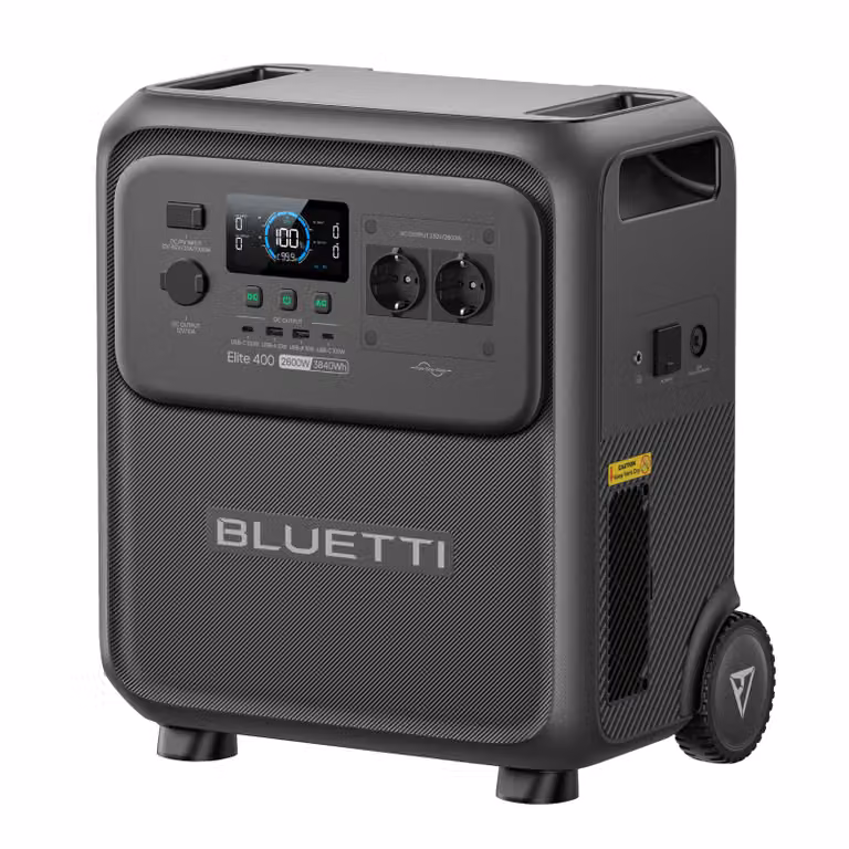 BLUETTI Elite 400 3840 Wh 2600 W: generatore portatile con ruote per l'alimentazione di emergenza in casa e all'aperto