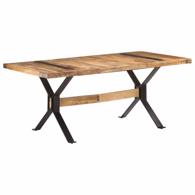 The Living Store Tavolo da pranzo 180x90x76 cm Legno di mango grezzo
