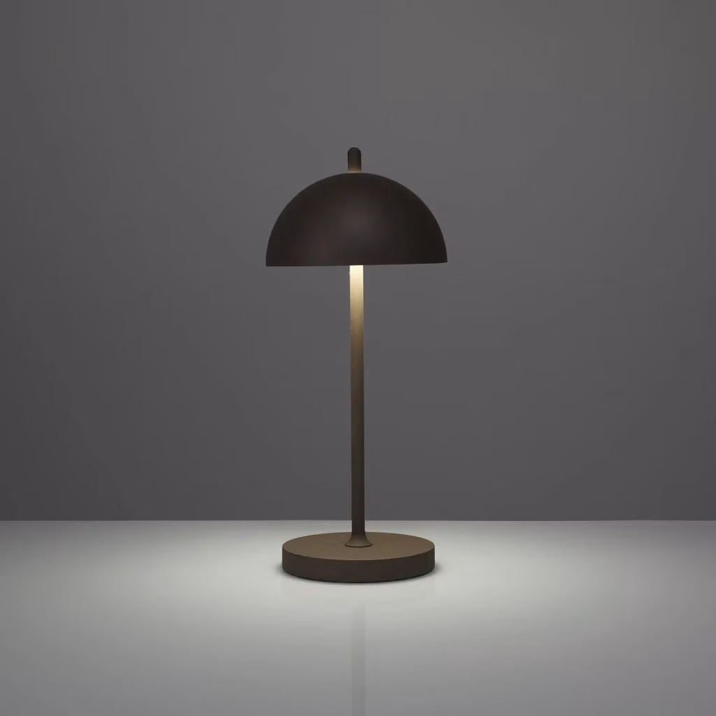 Lampada da tavolo ricaricabile DRAVEN in metallo marrone con tecnologia LED dimmabile e controllo touch per esterno e interno – 2
