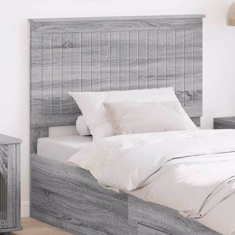 Testiera per letto moderna vidaXL in legno ingegnerizzato, colore grigio cemento opaco