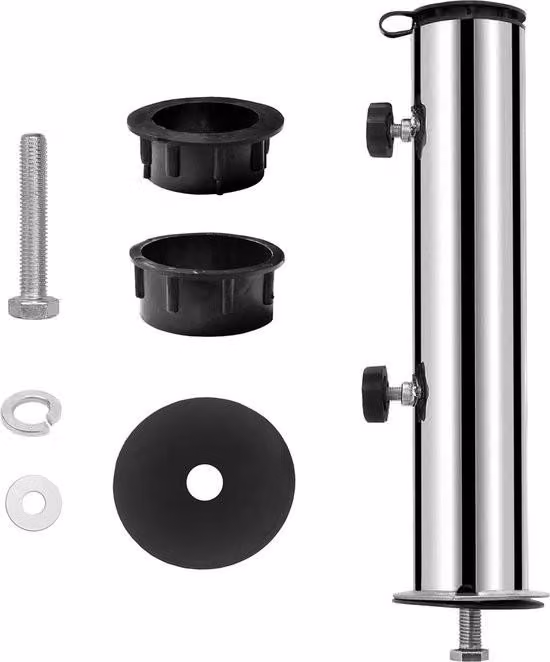 Piede universale per ombrelloni in granito - Acciaio inox - 30/40 kg.
