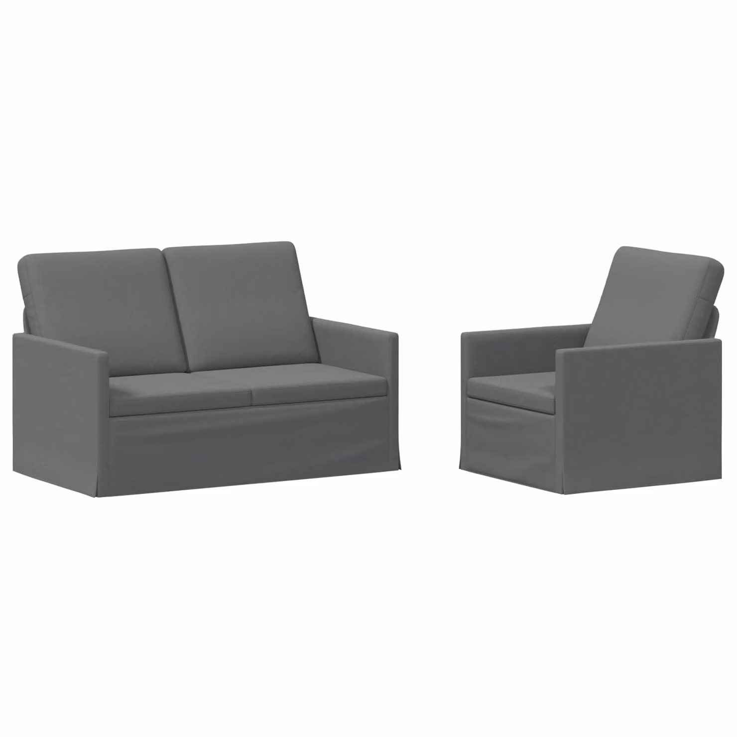 Set di 2 divani moderni vidaXL in tessuto grigio con struttura in metallo per il tuo soggiorno