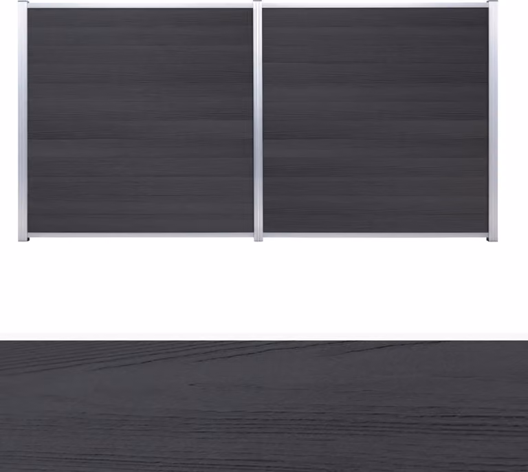 TeJe SKÄR BPC-Steckzaunsystem, Schwedenprofil 1796 x 146 x 20 mm 12 Zaunlamellen Holzdekor Anthrazit