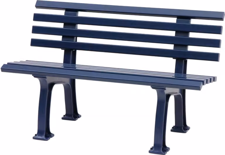 Panchina da giardino Antigua | 2 posti | Blu | HxLxP 74x120x54cm | Plastica resistente agli agenti atmosferici e ai raggi UV | Panchina da parco Panchina da esterno Balcone da giardino Terrazza