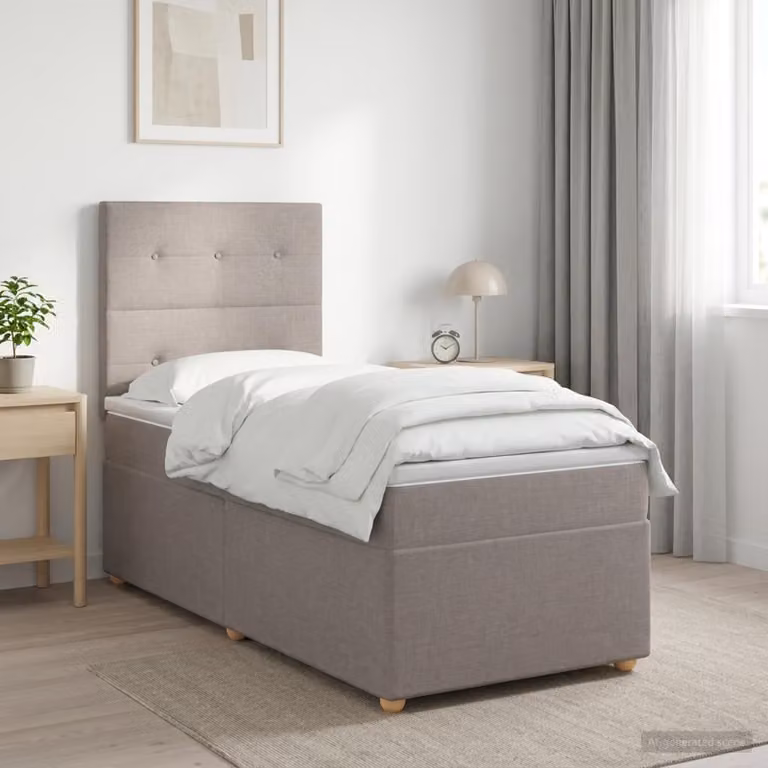 Maison Exclusive - Letto boxspring con materasso Taupe 100 x 200 cm Tessuto