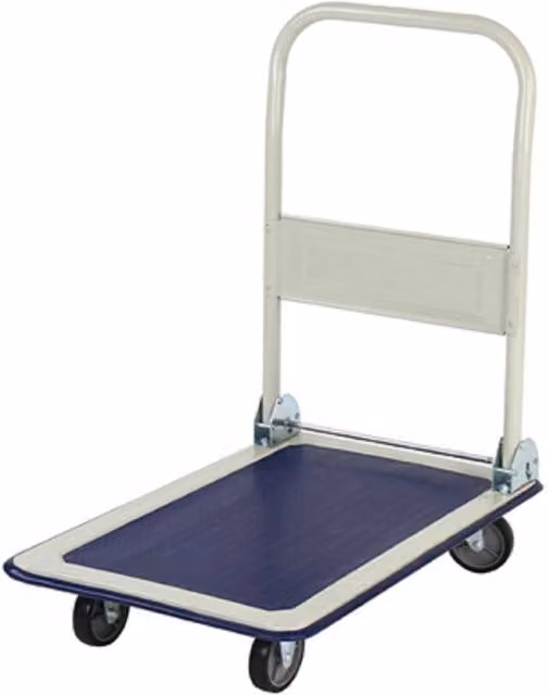 Carrello Porta Pacchi Professionale Trade Shop Pieghevole in Acciaio Grigio con 4 Ruote, Capacità 150kg – 1