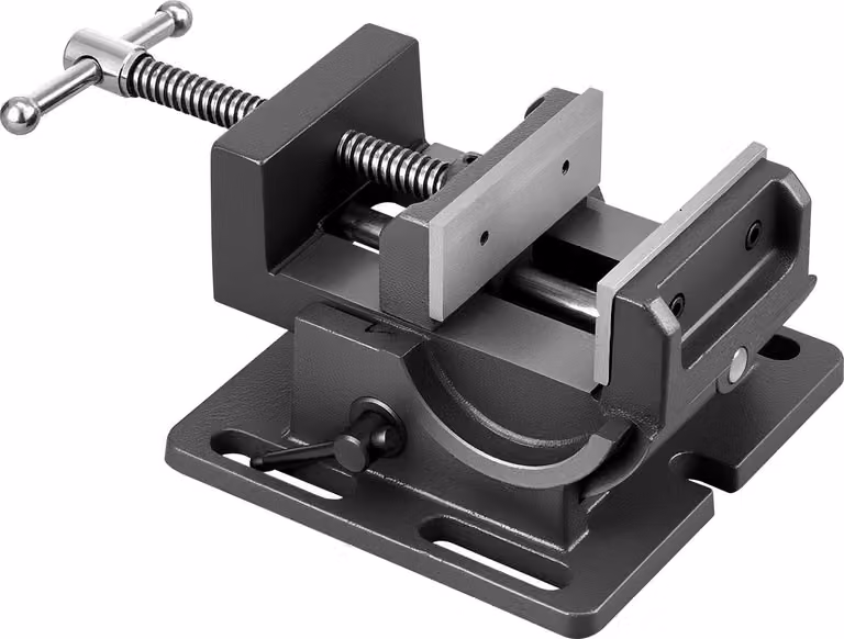 SucceBuy Morsa per macchina inclinabile con larghezza ganasce di 10,795 cm, inclinazione regolabile da 0-90°, ideale per foratrici, banchi da lavoro e lavorazione del legno, nero