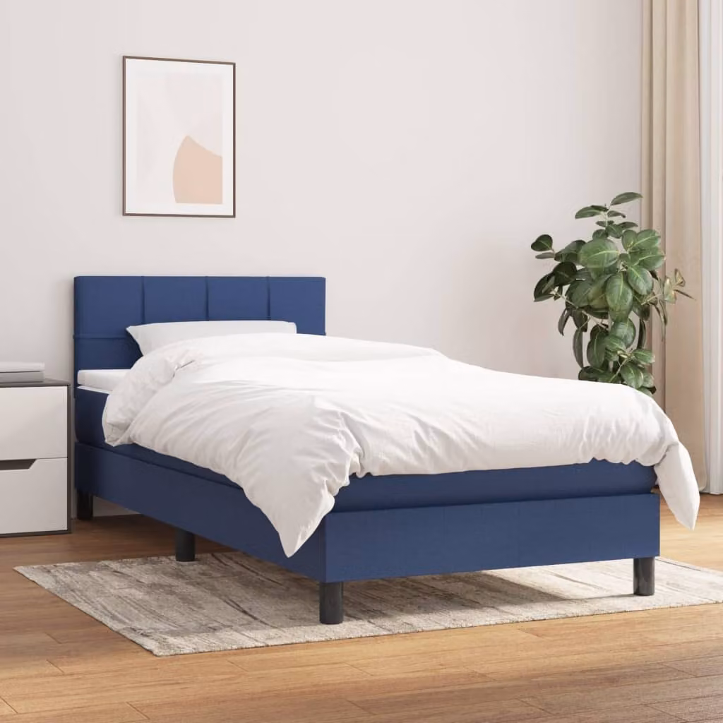 Maison Exclusive - Giroletto a Molle con Materasso Blu 90x200 cm inTessuto