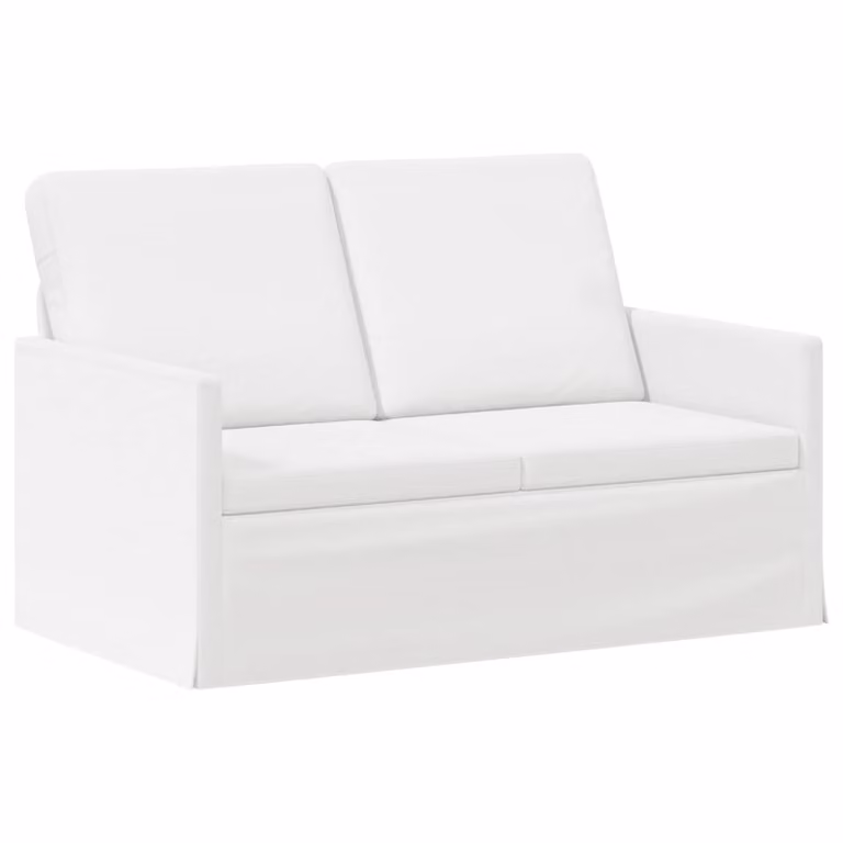 vidaXL Divano a 2 posti moderno in tessuto bianco con struttura in metallo L/P/H: 130 x 81 x 82 cm