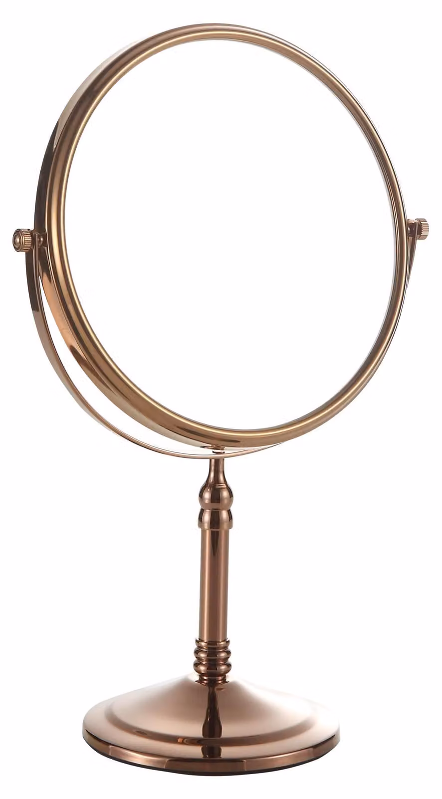 Elzusha - Specchio da trucco, 8 pollici - Doppio lato, ingrandimento 1x/3x - Rotazione a 360° - Rosa oro