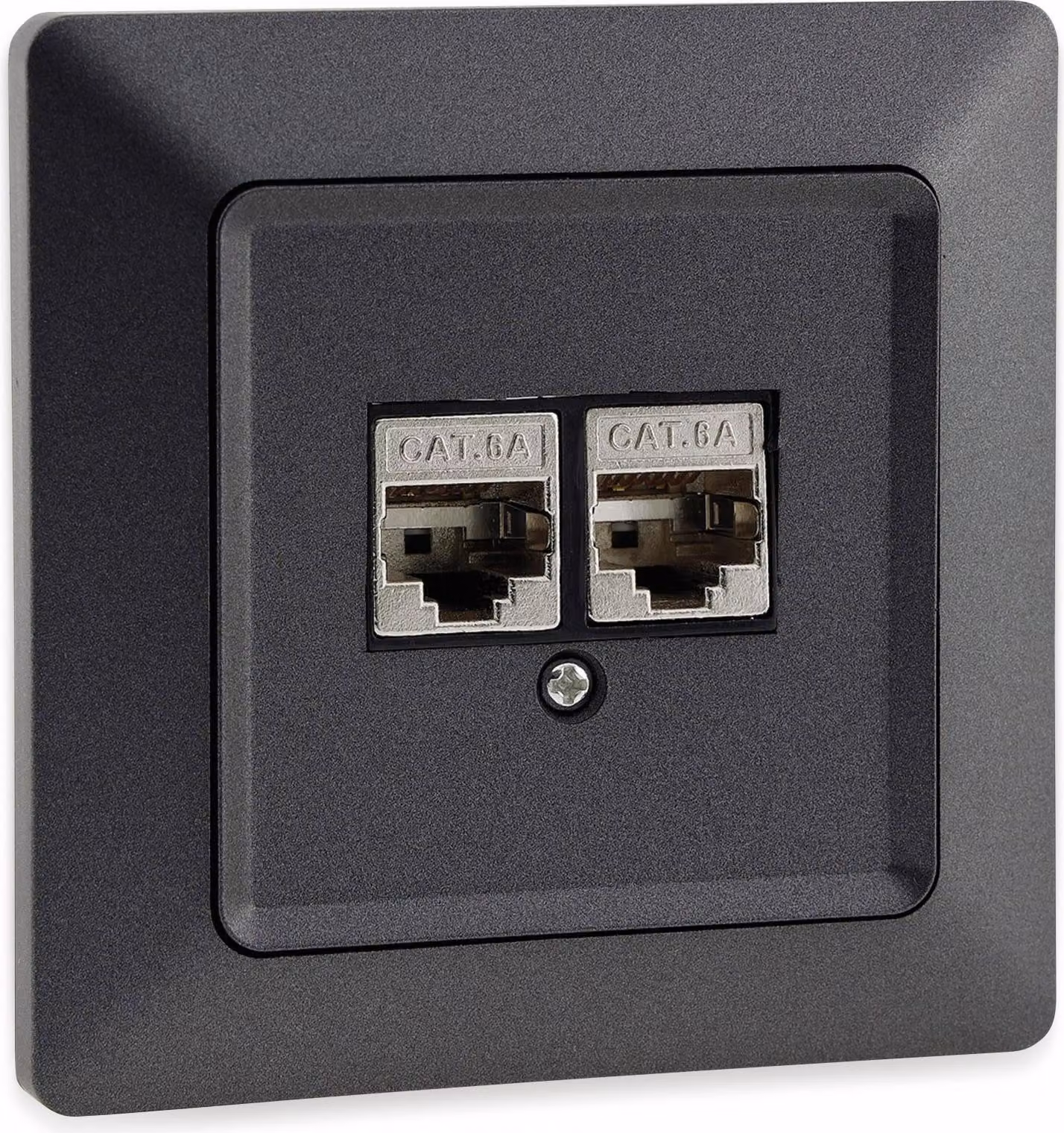 Presa di rete ChiliTec MILOS 2x CAT6 incl. telaio, da incasso, antracite