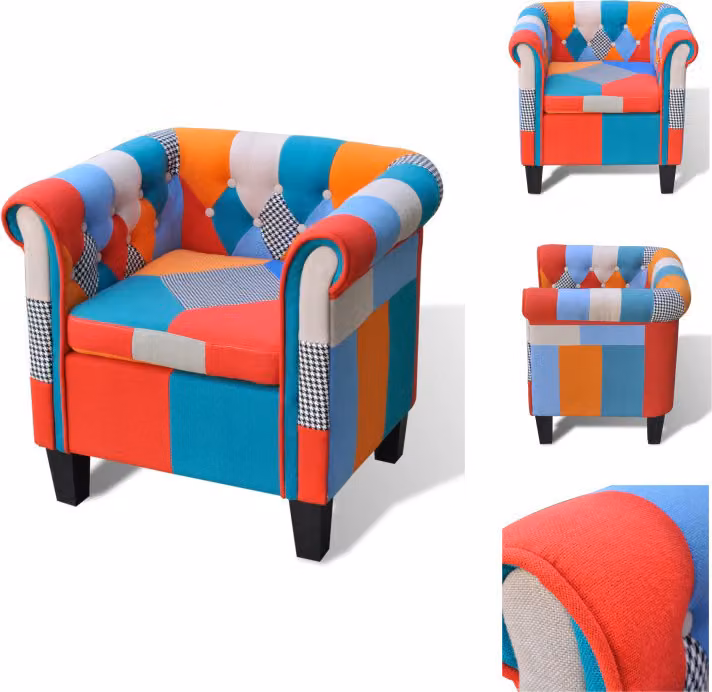vidaXL Poltrona con tessuto design patchwork - Poltrona
