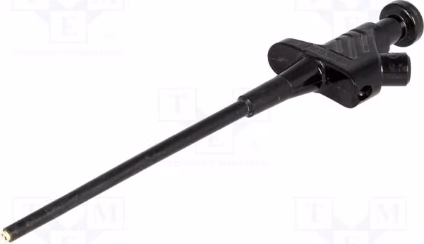 1 x Pinza di misura, lunghezza: 158 mm, 100 mΩ, modello KLEPS30SW, con puntale da 4 mm, 60 VDC, morsetto nero