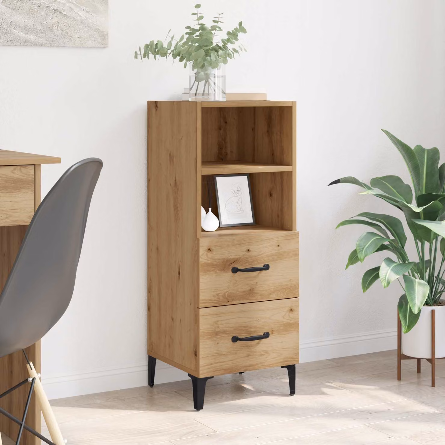 Credenza moderna vidaXL in rovere marrone L/P/H: 34 x 34.5 x 90 cm