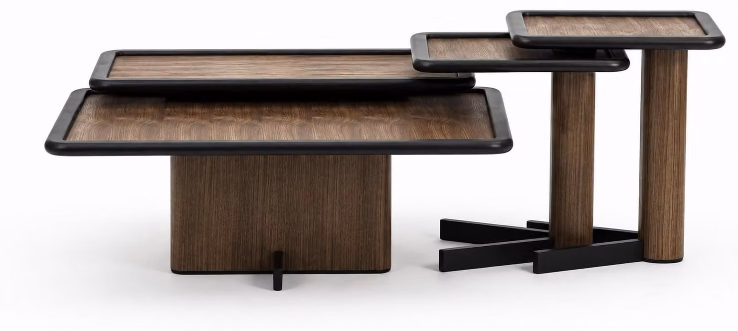 4 tavolini laterali, stile moderno, colore marrone, pratici, ideali per il soggiorno