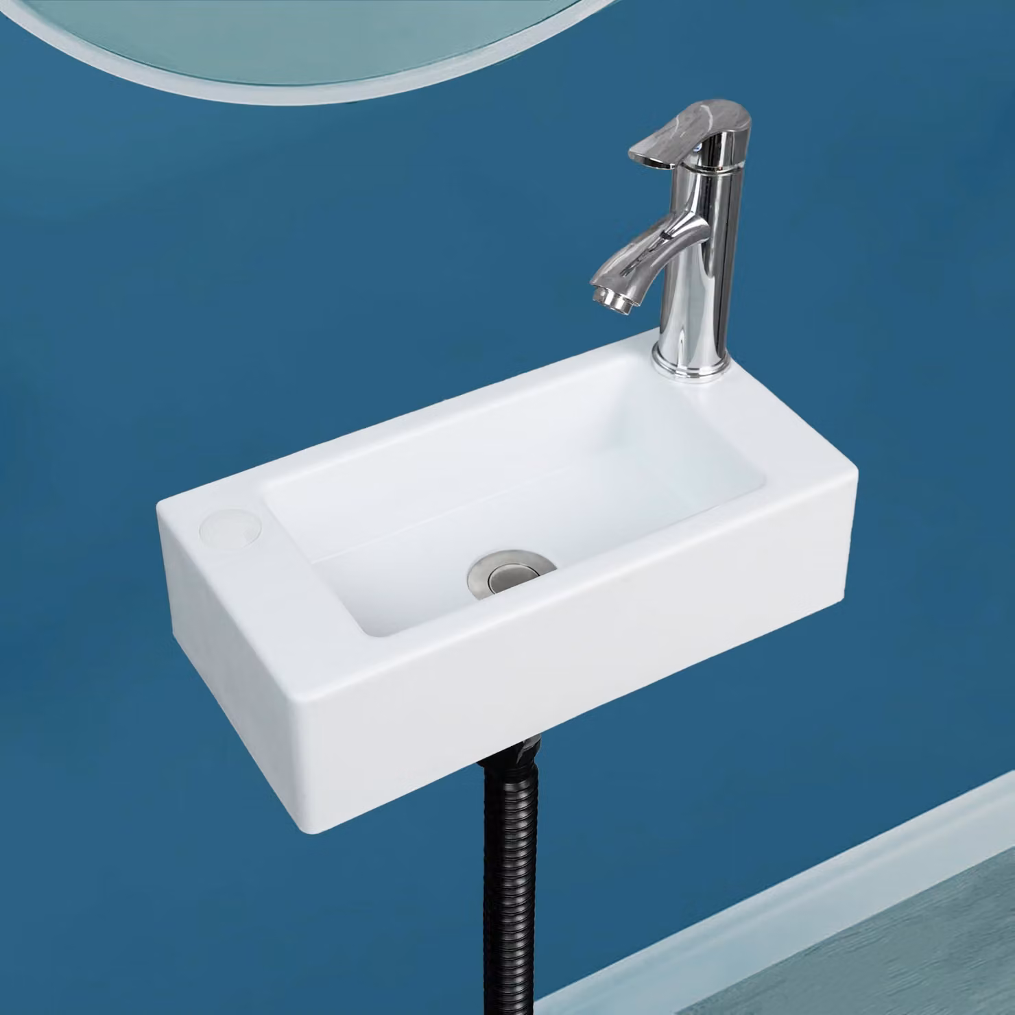 SolidKeus - Lavandino da parete mini, installazione senza foratura