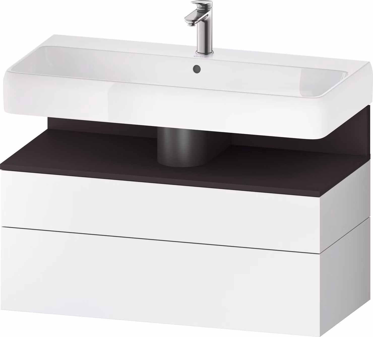 Duravit Collection One Meuble sous-lavabo, 1 tiroir et 1 tiroir, 990x470x590mm, niche graphite super mate, QA4395080180010, QA4395080180010