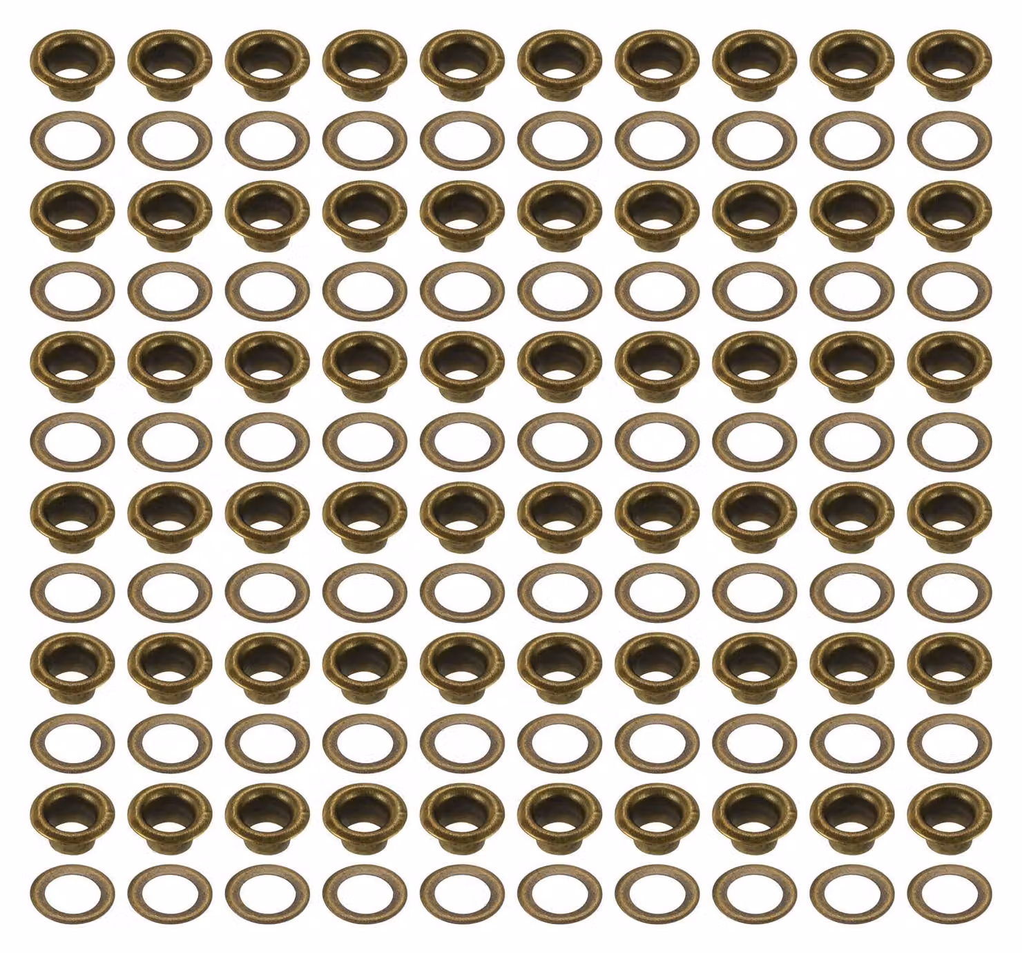 Set di occhielli metallici, 200 pezzi, in bronzo, diametro 4 mm, con strumento di montaggio