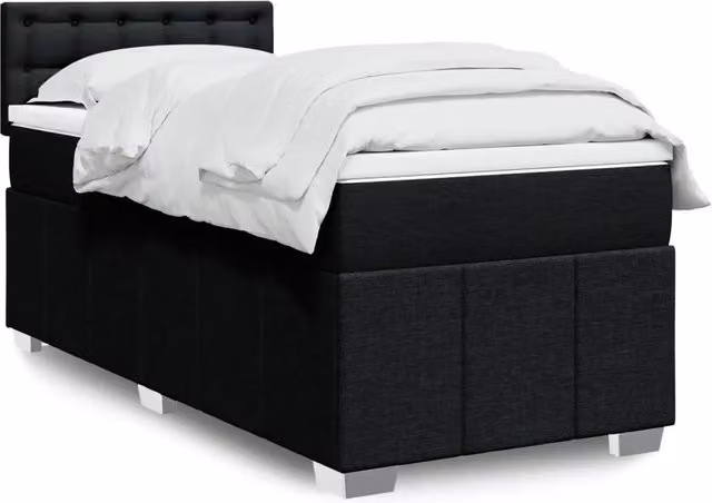 Giroletto a Molle con Materasso Nero 80x200 cm inTessuto 3289211