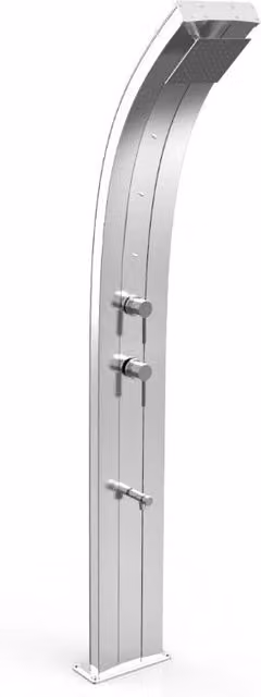 Doccia Tradizionale in Alluminio Dada con Miscelatore, Lavapièdi e Nebulizzatore Arkema Design Colore Silver Inox Paint CV-D355/9007