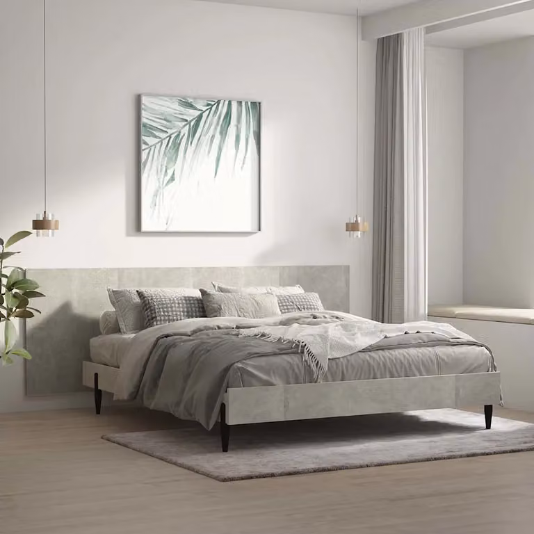 Testiera Letto vidaXL in Legno Ingegnerizzato Grigio, L: 240 cm, H: 80 cm, P: 1,5 cm