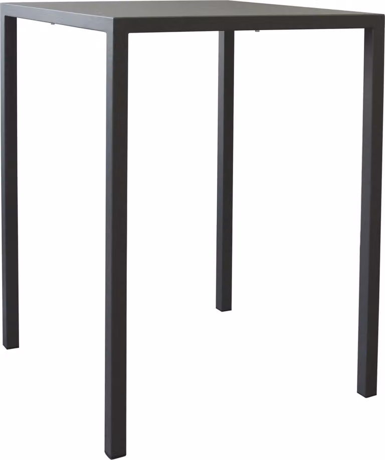 Milani Home - tavolo alto da giardino 80 x 80 cm, metallo antracite, autolivellante