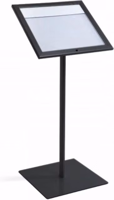Espositore a Leggio con Piantana 50,5x47,7x2,3 cm in Alluminio Porta Menù Nera