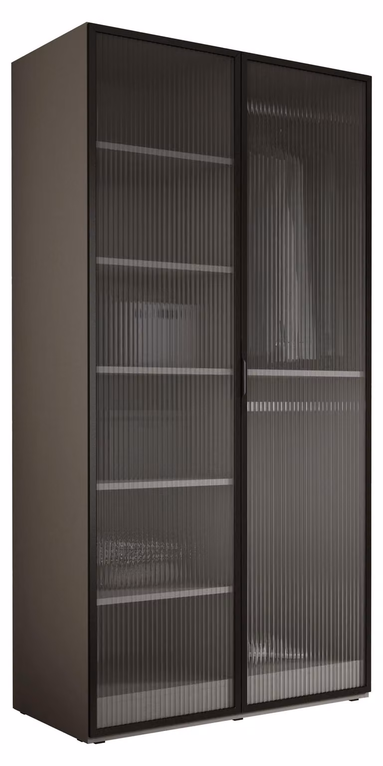 Armadio, 2 ante, dimensioni 100 x 200 x 51 cm, colore grigio, dimensioni 100 x 200 x 51 cm