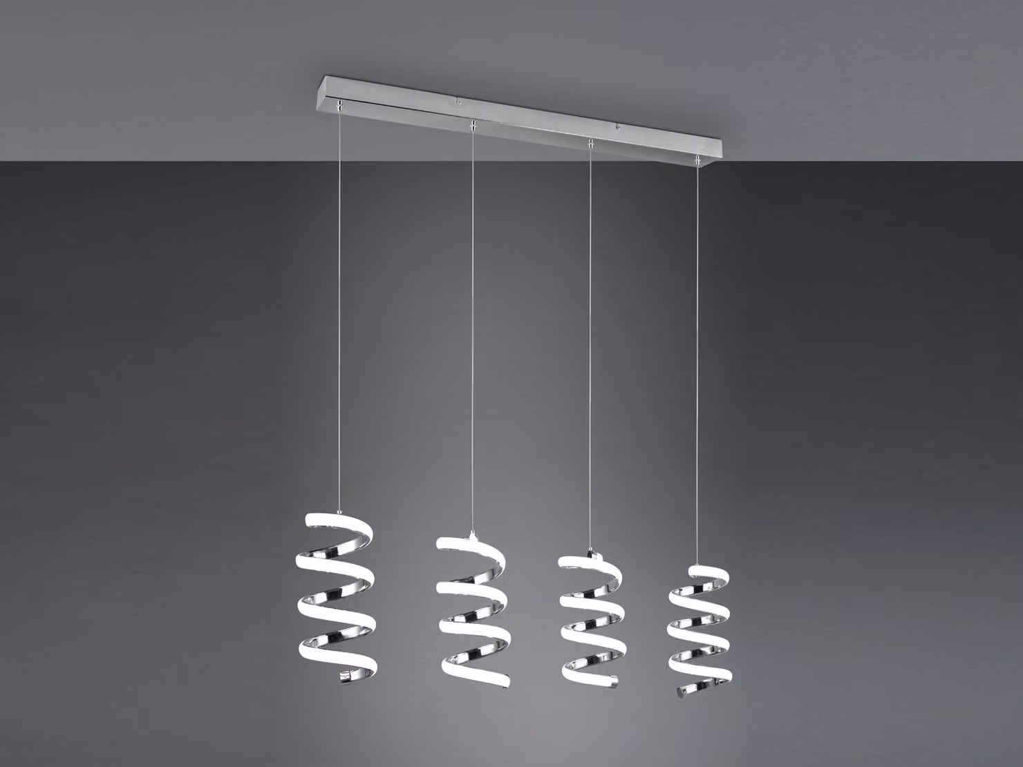 Lampada a sospensione LED LAOLA, tonalità argento, 8 W, bianco neutro, 1250 lm, metallo, dimensioni: 150 x 91,5 x 13,5 cm, IP20, RL