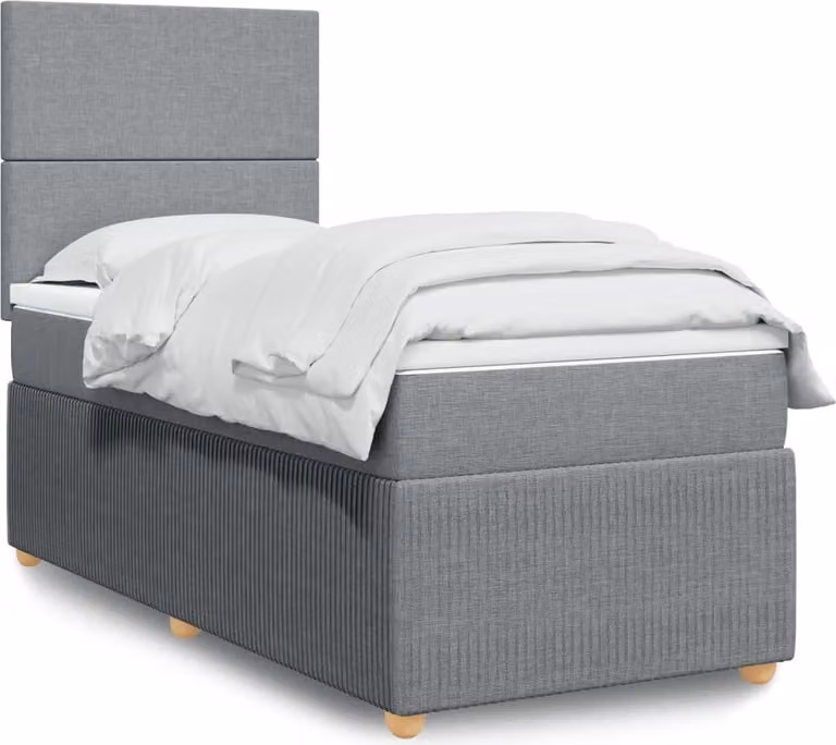 Maison Exclusive - Giroletto a Molle con Materasso Grigio Chiaro 90x190 cm Tessuto