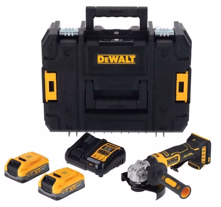 Smerigliatrice compatta da 125 mm XR 18 V, batteria agli ioni di litio da 3,5 Ah, motore brushless Powerstack - DEWALT - DCG404S2T-QW