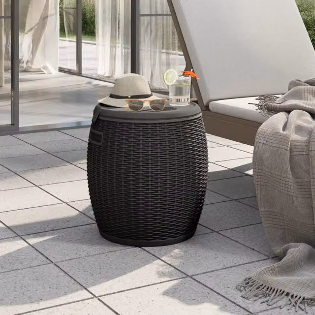 Contenitore da Giardino 4 in 1 vidaXL Nero in Plastica Opaca