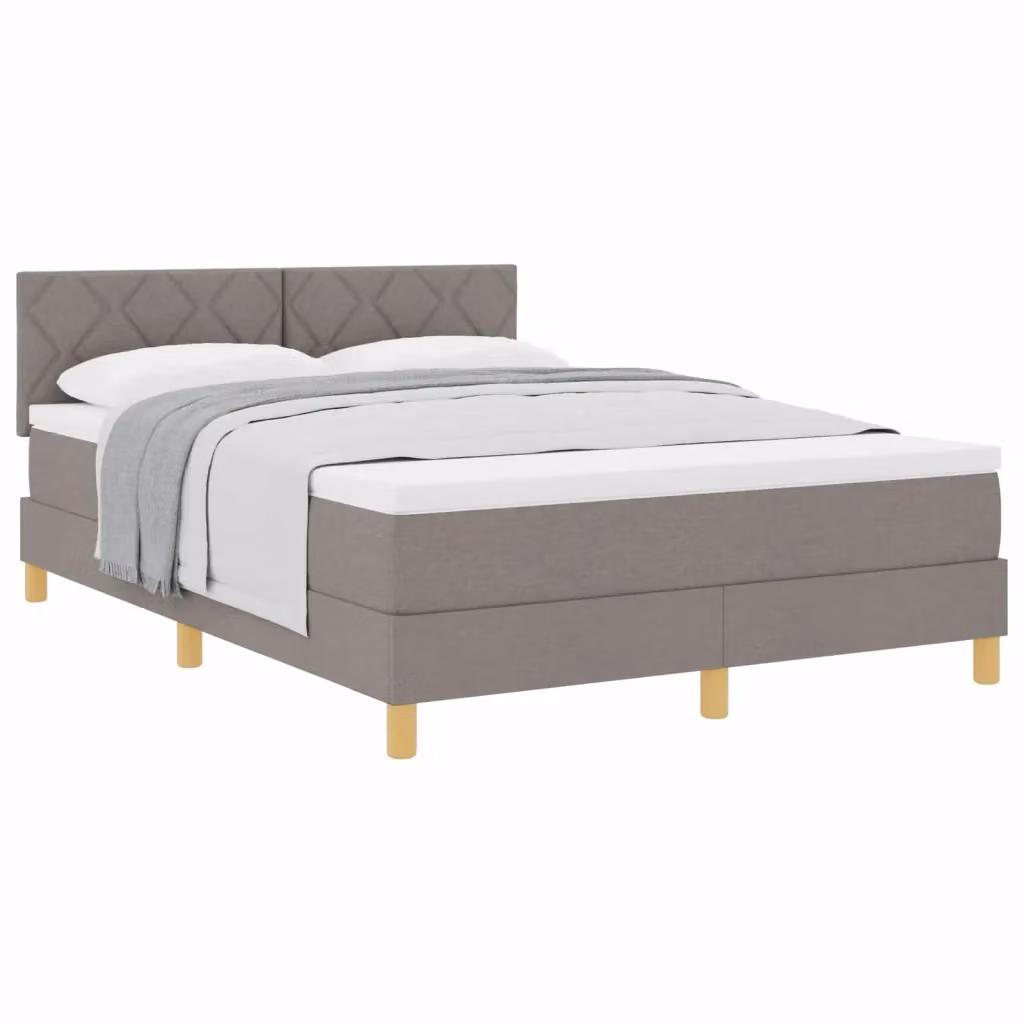 Letto ibrido con materasso vidaXL in tessuto beige e grigio L/P/H: 193 x 144 x 28 cm – 2