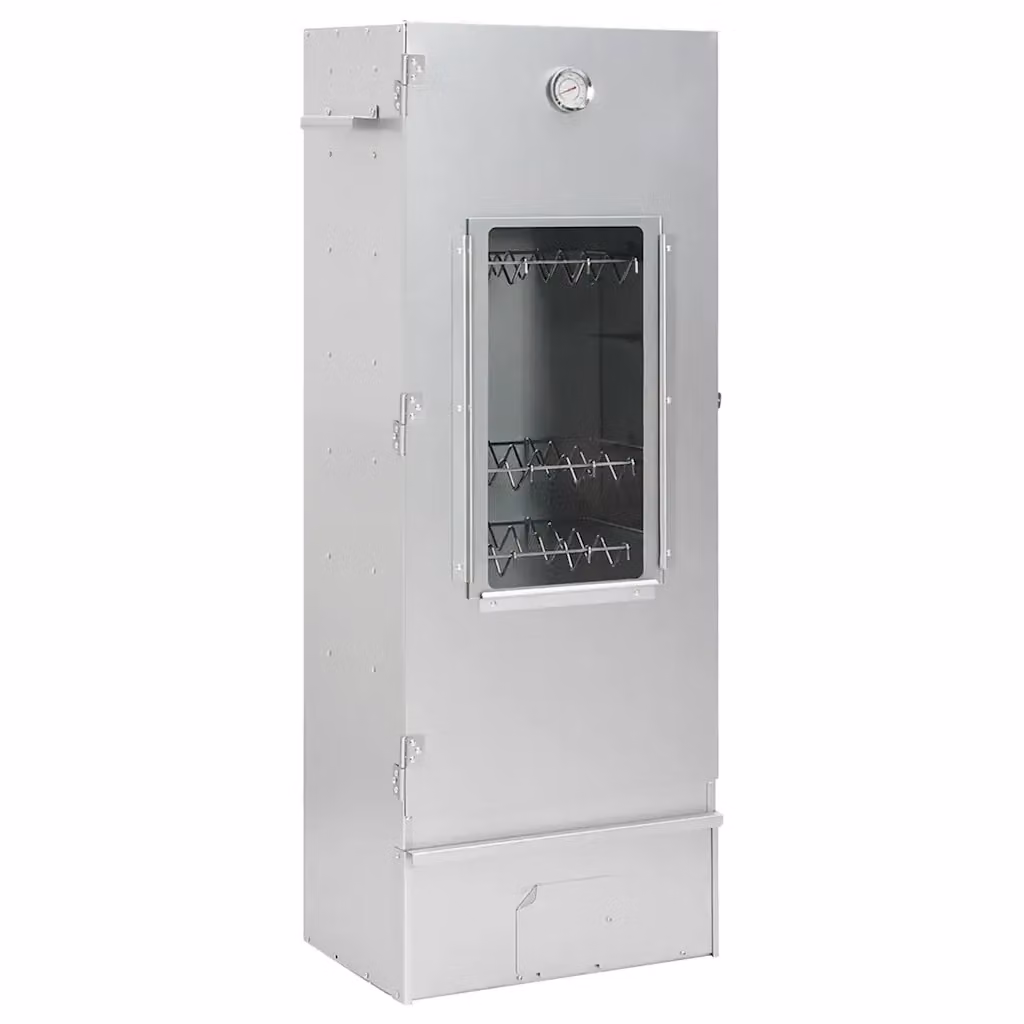 Forno Affumicatore BBQ Generatore di Fumo Freddo Videx in Acciaio Zincato e Acciaio Inox Color Argento con Termometro – 2