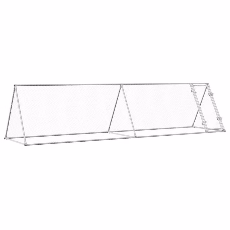 Gabbia per Polli Argento 400x105x91 cm in Acciaio Zincato