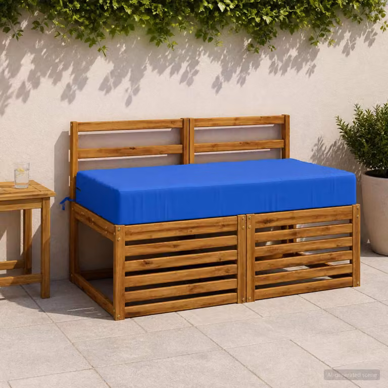 vidaXL Cuscino per la seduta SOEST in poliestere blu con fodera lavabile e resistente ai raggi UV
