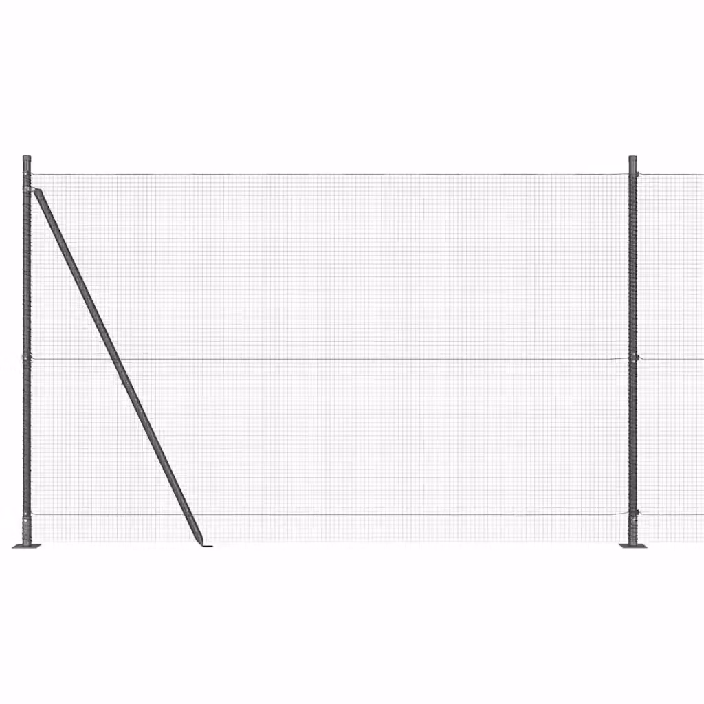 Recinzione Metallica Saldata vidaXL con Base in Cemento, Grigia, L: 1,4 m x H: 0,5 m – 2