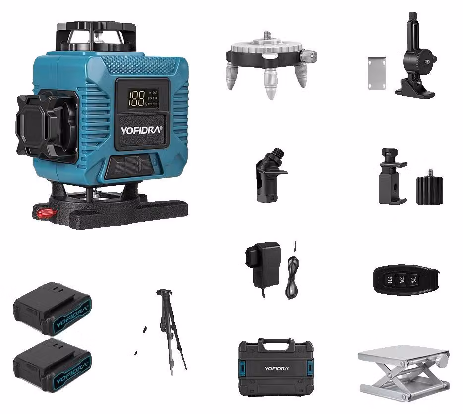 Livella laser, 16 linee, controllo remoto tramite app, set con treppiede da 150 cm