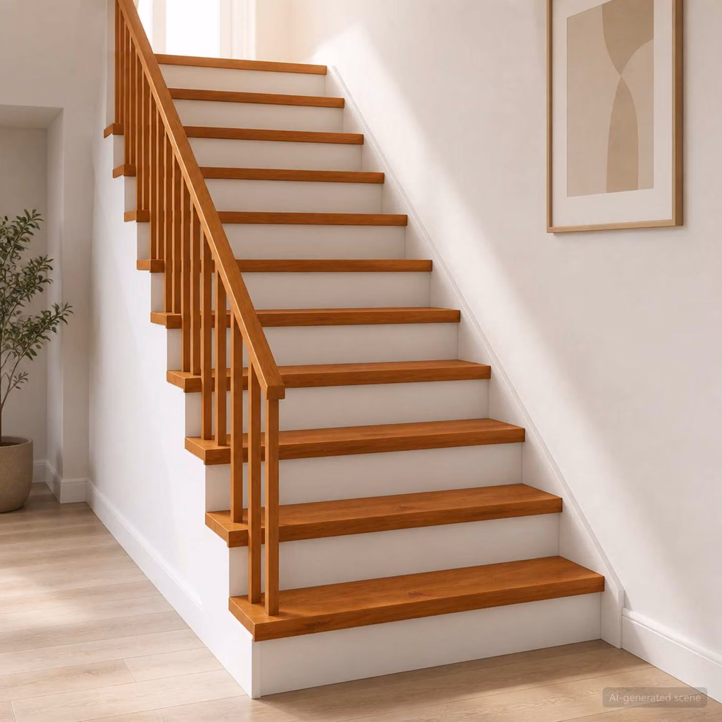 Set di 8 gradini per scale vidaXL in legno, Marrone, L 100 x P 30 x H 2 cm