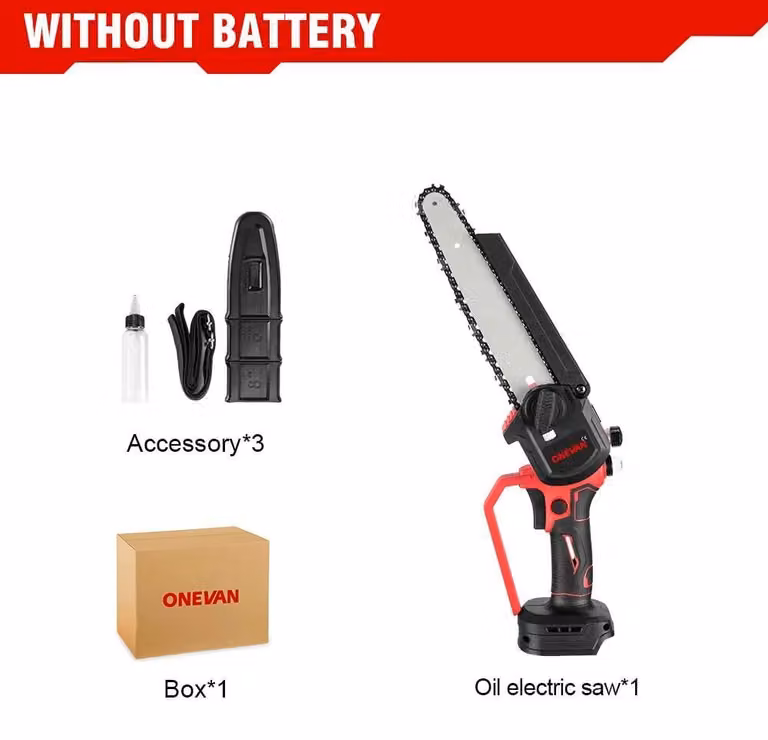 Motosega - Mini motosega da 20 cm - Motore brushless - 18 V - Senza batteria - Velocità della catena 10 m/s