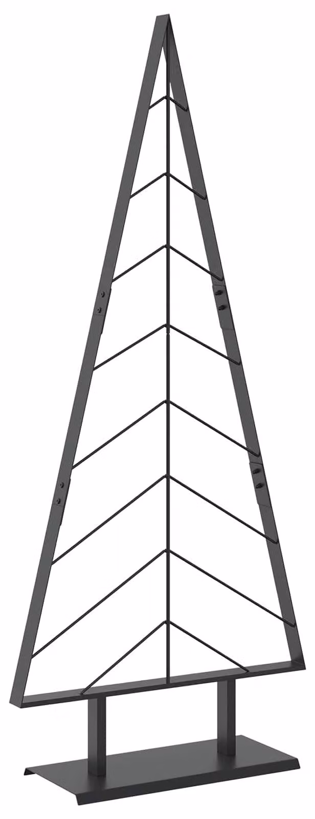 Albero di Natale in metallo con supporto, modello KUOPIO, 150 cm, acciaio nero