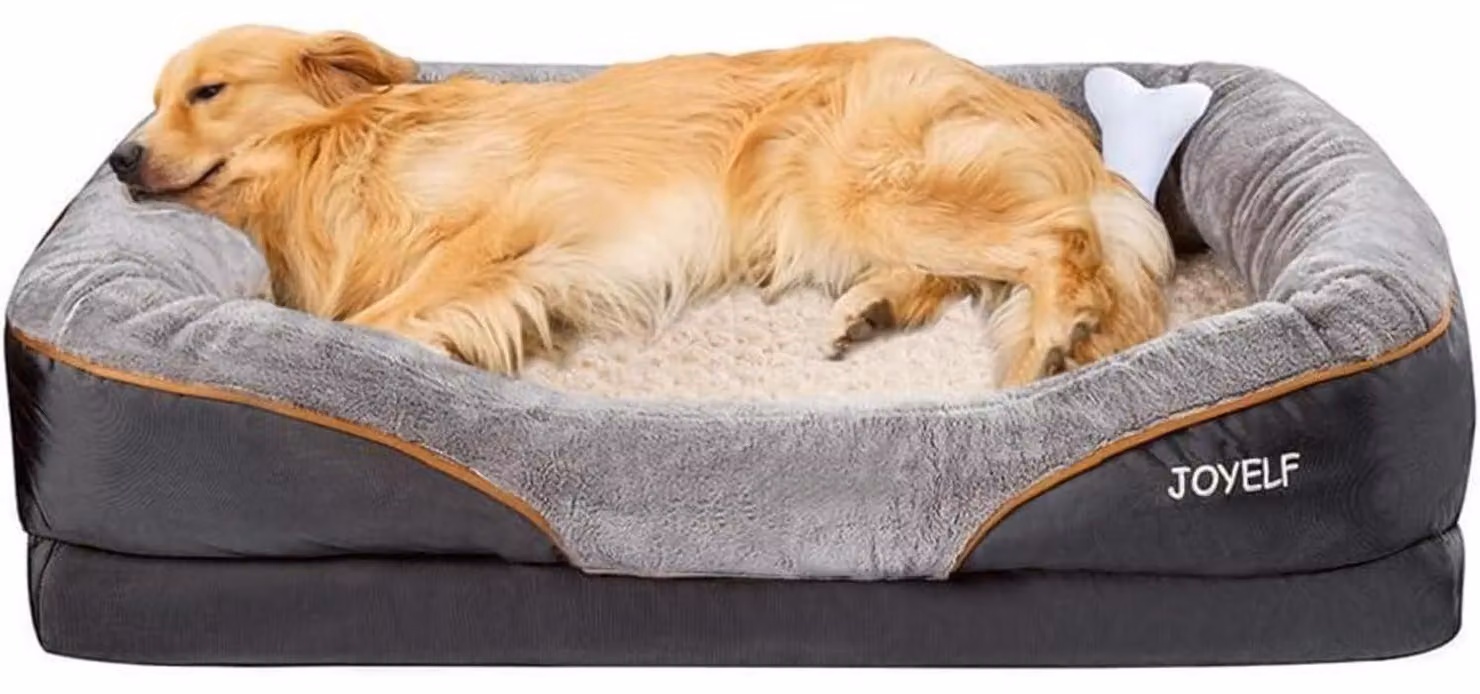 Cuccia ortopedica per cani, con imbottitura in memory foam, rivestimento removibile. Dimensioni: lunghezza 101 cm, larghezza 76 cm, altezza 23 cm