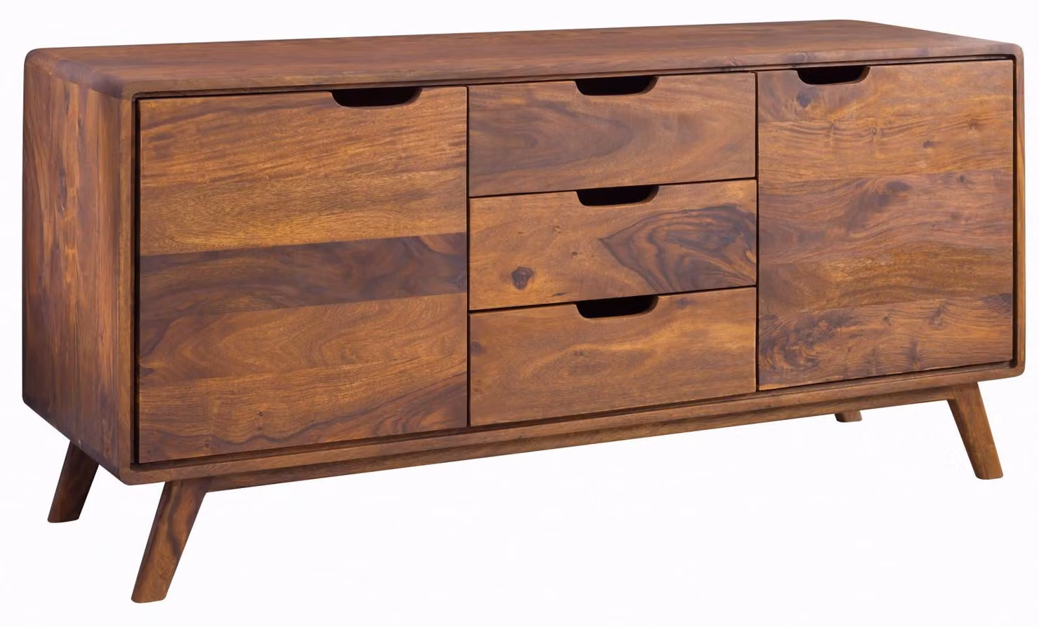 MASSIVMOEBEL24 | Credenza in legno di Sheesham 134x40x65 Noce cerato MALMÖ 2 #107