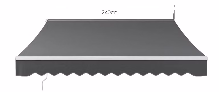 Tenda a scomparsa manuale, impermeabile e resistente ai raggi UV, disponibile in 250 x 200 cm e 300 x 250 cm, 250 x 200cm/li/ul/div