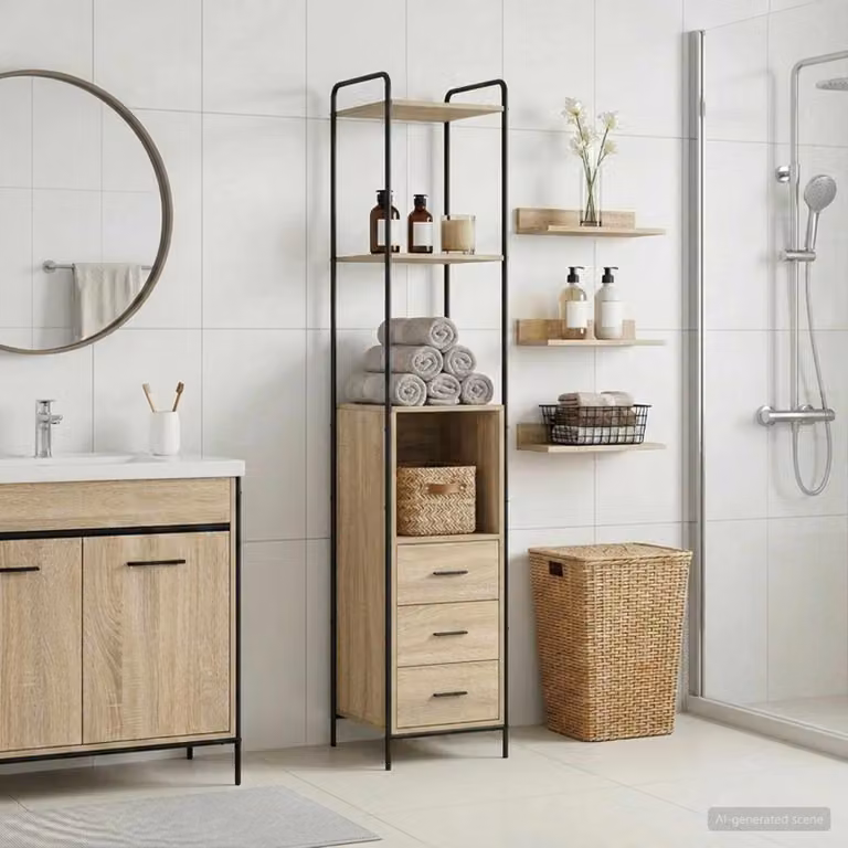 vidaXL Mobile da Bagno Rovere Sonoma 40 x 36 x 200,5 cm