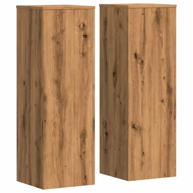 Set di 2 supporti per piante in legno multistrato color rovere, L/P/H: 33 x 33 x 100 cm – 1
